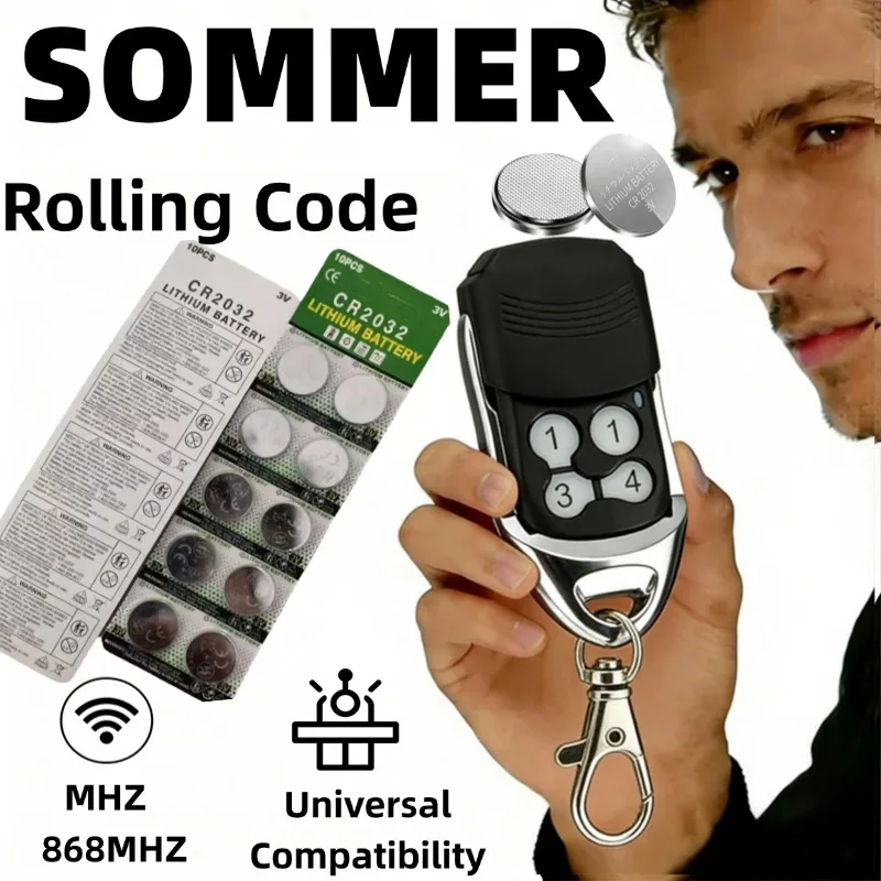 

Sommer 4020 TX03-868-4 Europe & America Type Garage Gate Door Opener Remote Controller Rolling Code Transmitter Handset Key FOB