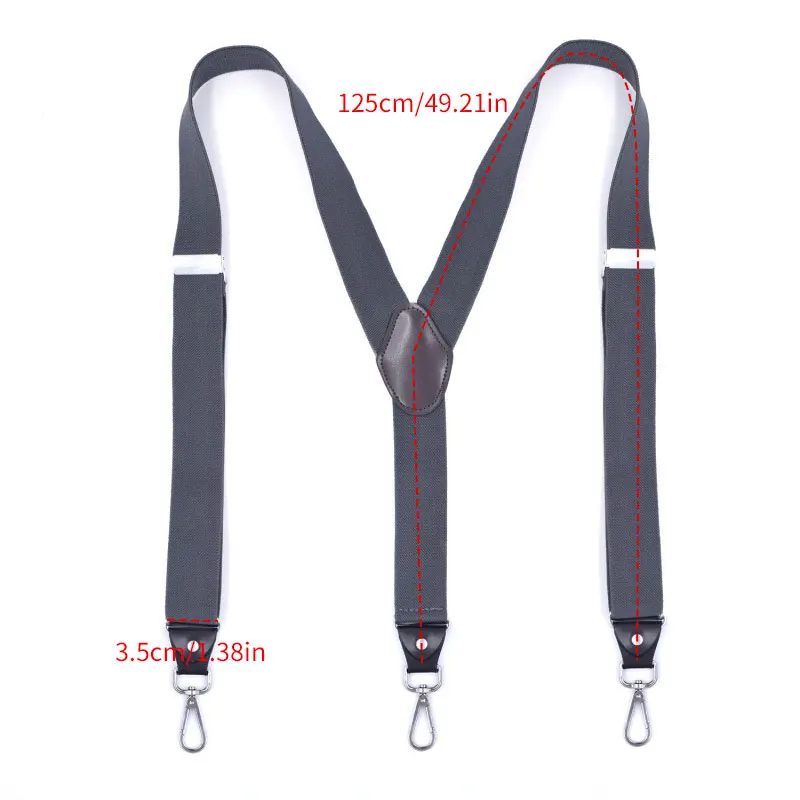 حمالات رجالية قابلة للتعديل على شكل حرف Y مع أشرطة مرنة وحمالات متينة وقوية للعمل