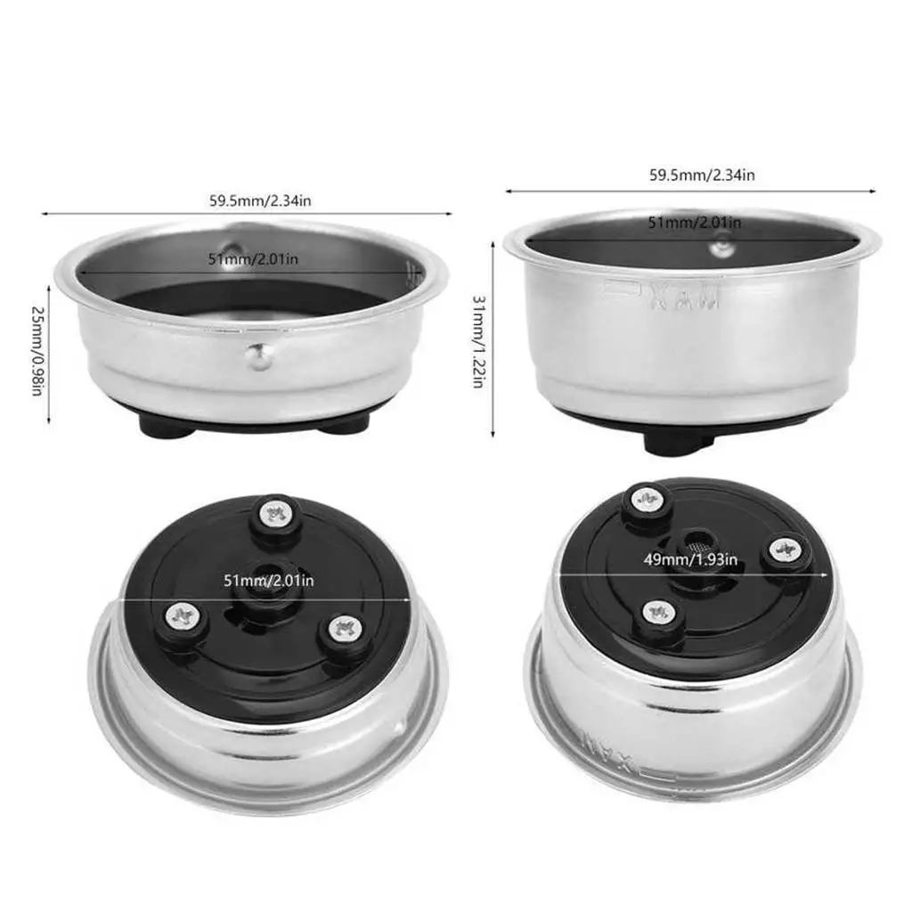 Корзина для фильтра для кофе, 51 мм, съемная многоразовая моющаяся чаша для порошка, не содержащая BPA