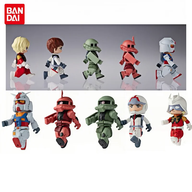 

BANDAI Original Bitlot GUNDAM ZAKU Warrior Char&Amuro Ray RX78 Q Version Action Figure Model Ornaments Kids Gift