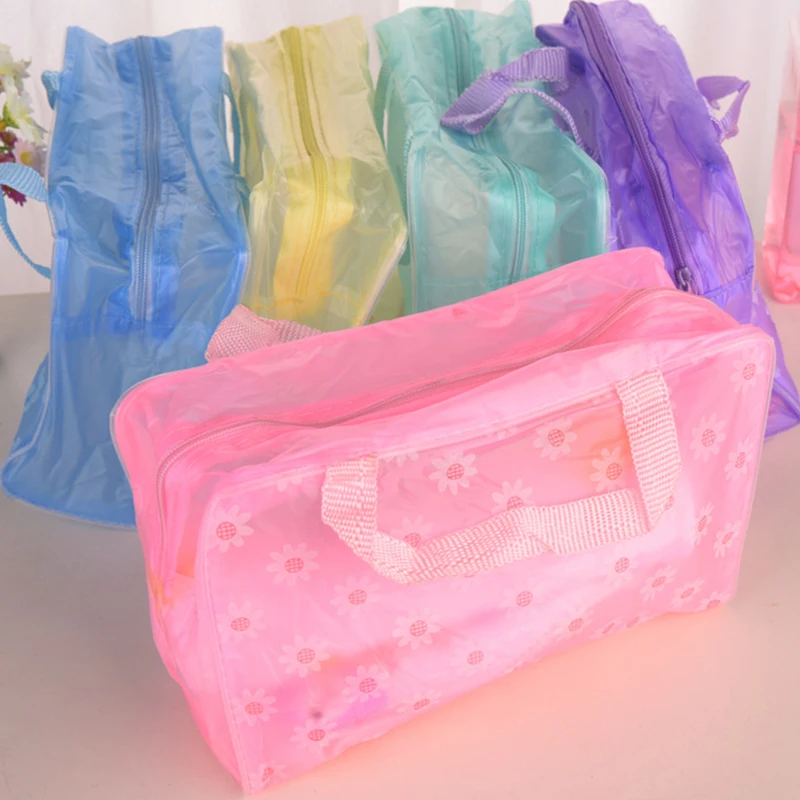 Transparent Travel Cosmetic Bag Zipper Makeup Bag For Women Wash Toiletry Bag Makeup Organizer Portable Storage Pouch Waterproof