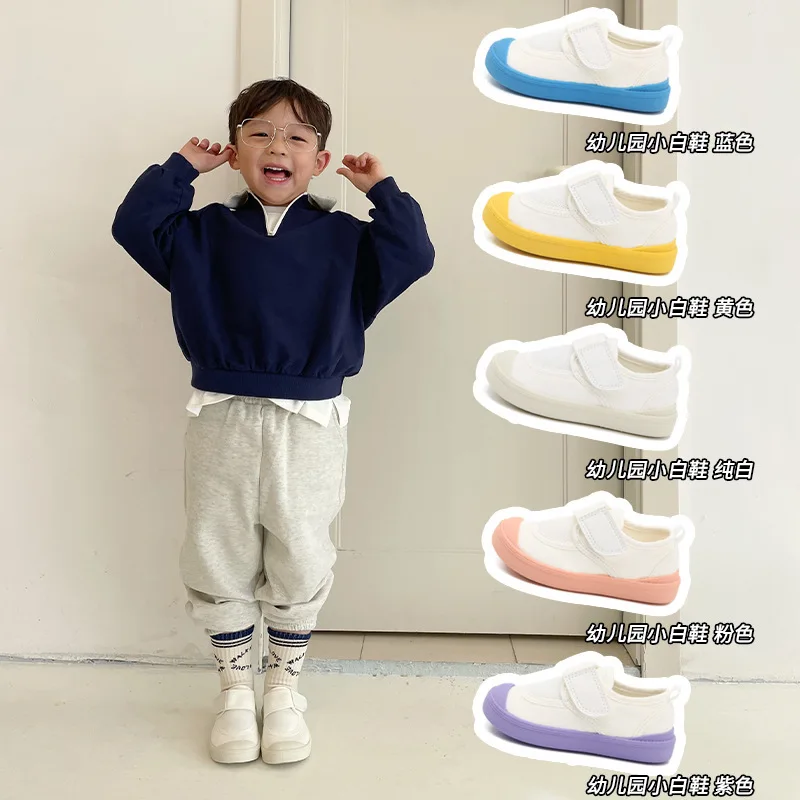 2026 New Spring Kids Canvas Shoes Breathable Mesh Casual Footwear Soft Comfortable Indoor Baby Shoes for Kindergarten Outdoor