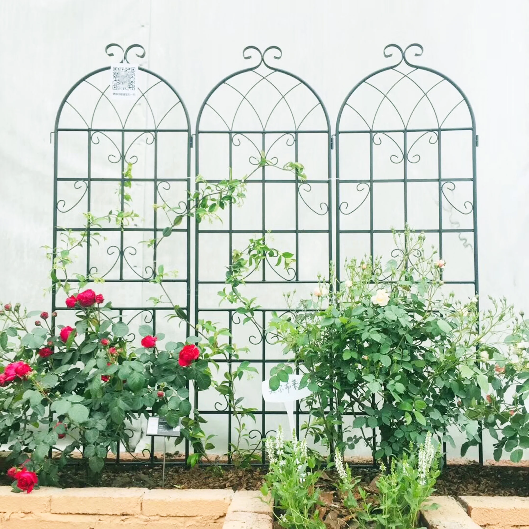 

4 Pack Metal Garden Trellis 71" x 19.7" Rustproof Trellis for Climbing Plants Outdoor Flower Support Black