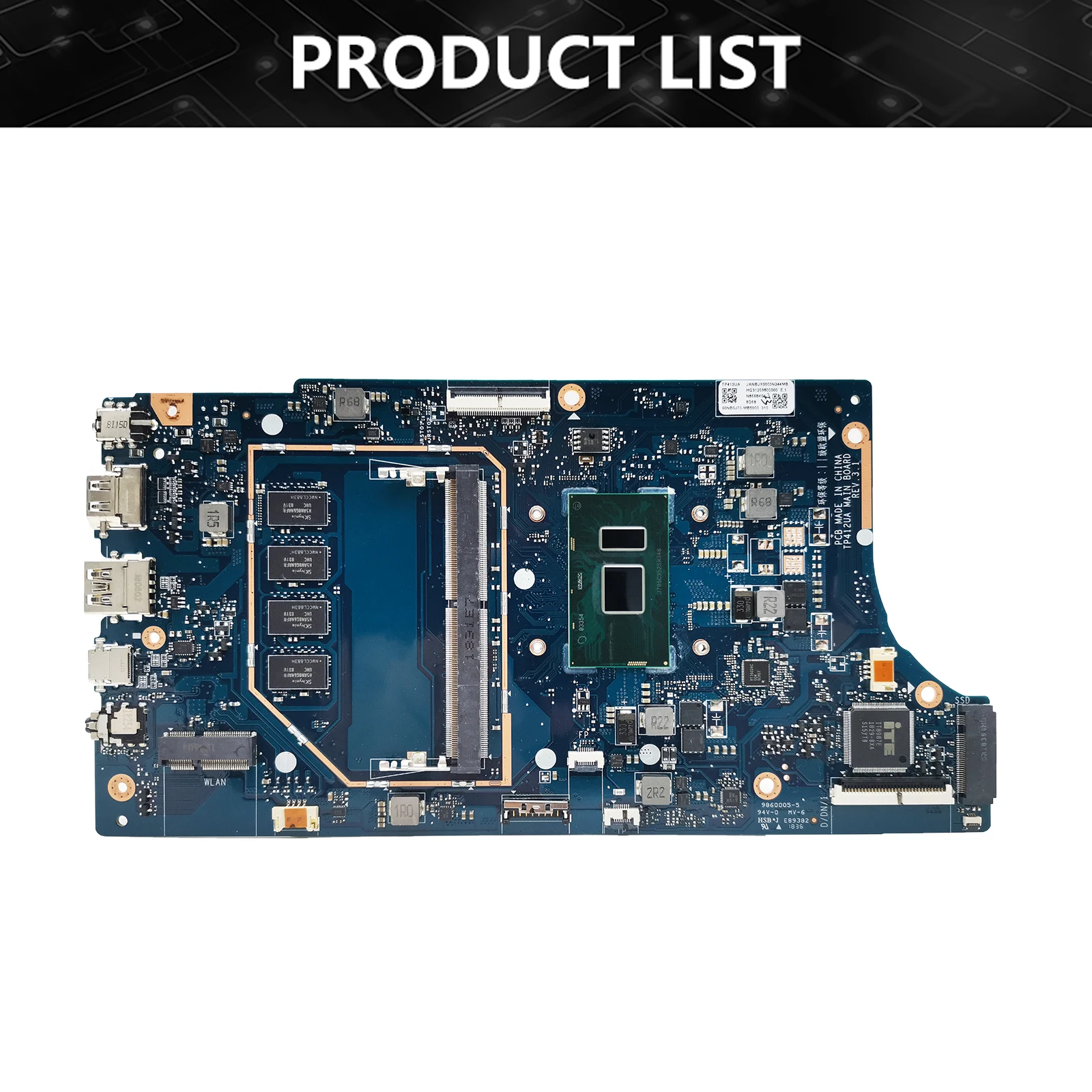 TP412UA Notebook Mainboard For ASUS Vivobook Flip 14 TP412UAF TP412U Laptop Motherboard CPU i3 4G RAM