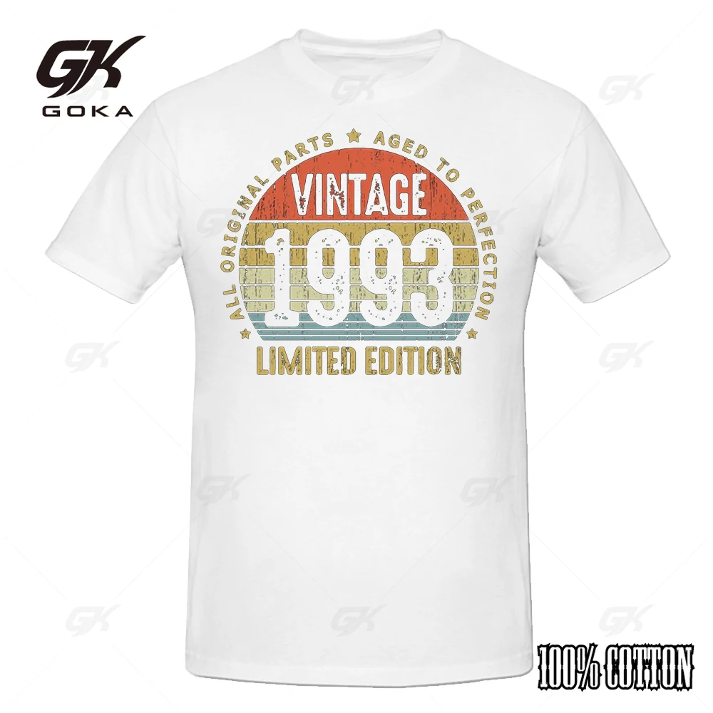 New Summer T Shirt Vintage 1993 All Original Parts Born in 1993 T-Shirt Cute Cotton Retro Birthday Gift Short Sleeve T shirt