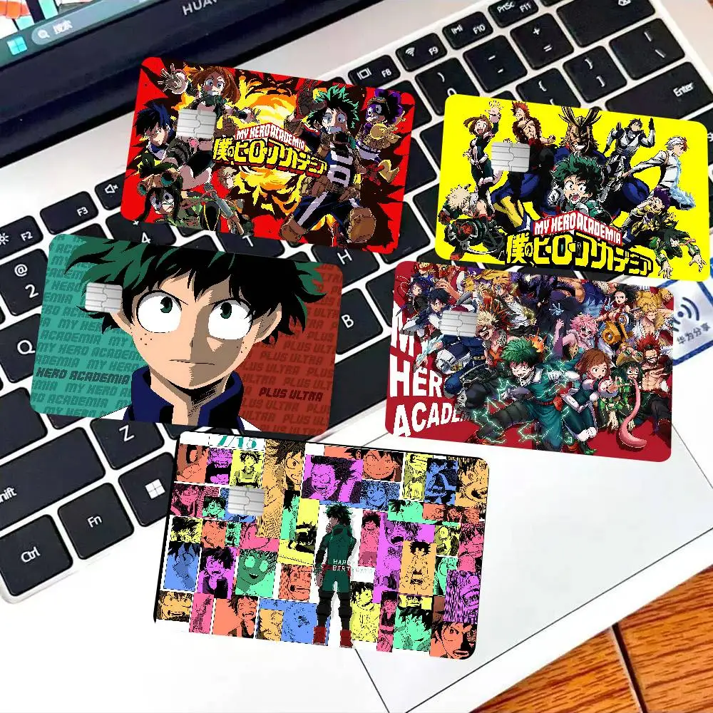 Anime My Hero Academia 2024 Anime Cartoon Skin Stickers Film Tape Case for Big Credit Debit Card Front Side
