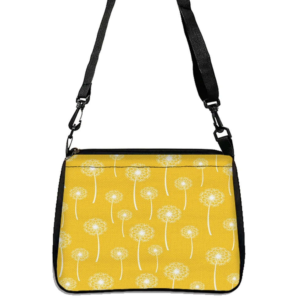 

Yellow-bottomed Geometric Plant-decorated Shoulder Bag, Leaf Pattern Double-sided Printed Shoulder Bag, Daily Casual Bag 5.21