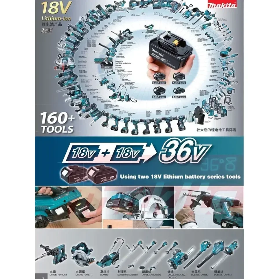 ของแท้/ต้นฉบับ Makita 18v แบตเตอรี่ bl1850b BL1850 bl1860 bl 1860 bl1830 bl1815 bl1840 LXT400 9.0Ah สําหรับ makita 18v เครื่องมือเจาะ