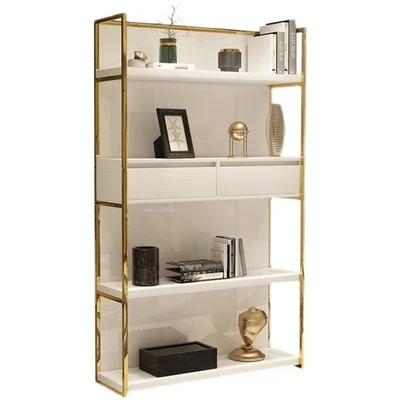 yy-Light Luxury Shelf Landing Nordic Minimalist Bookshelf Combination Study Room Living Room Beauty Shop