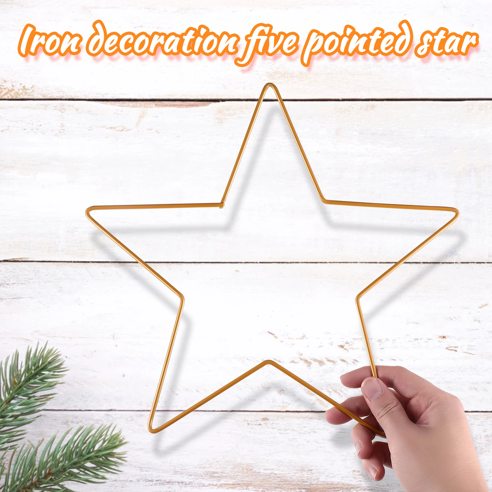 

Christmas Star Hanging Decoration Iron Pentagram Frame DIY Wall Ornament Star Shape Adornment for Home Wedding Banquet Decor
