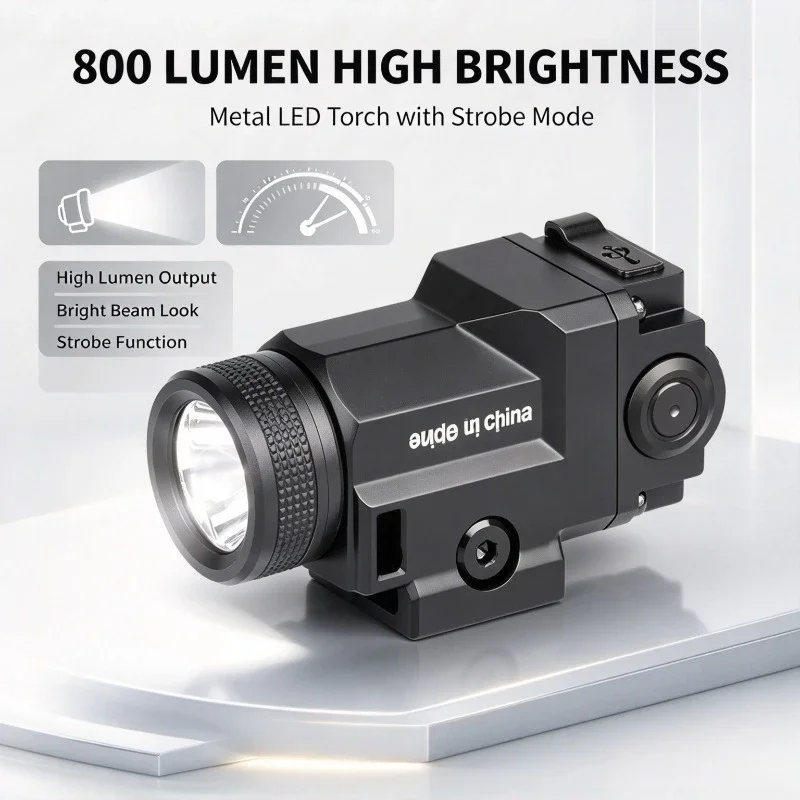 20mm Picatinny Rail Mount LED Lamp 800 Lumen Metal Casing Strobe Function Outdoor Simulation Sport Decor Light Part
