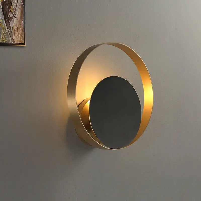 Nordic Wall Lamp Bedside Lamp Bedroom Personality Creative Modern Minimalist Wall Lamp Aisle Living Room Round Wall Light