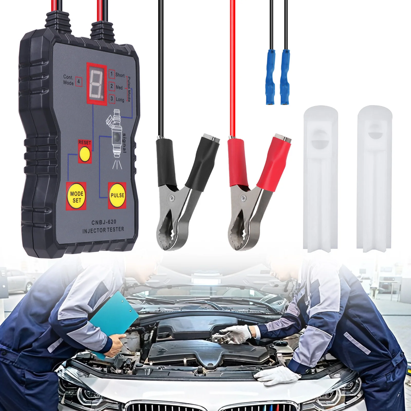 Car Fuel Injector Tester and Cleaner Tool LED Display 4 Pulse Modes Fuel System Scanner Diagnostic Tool For Auto