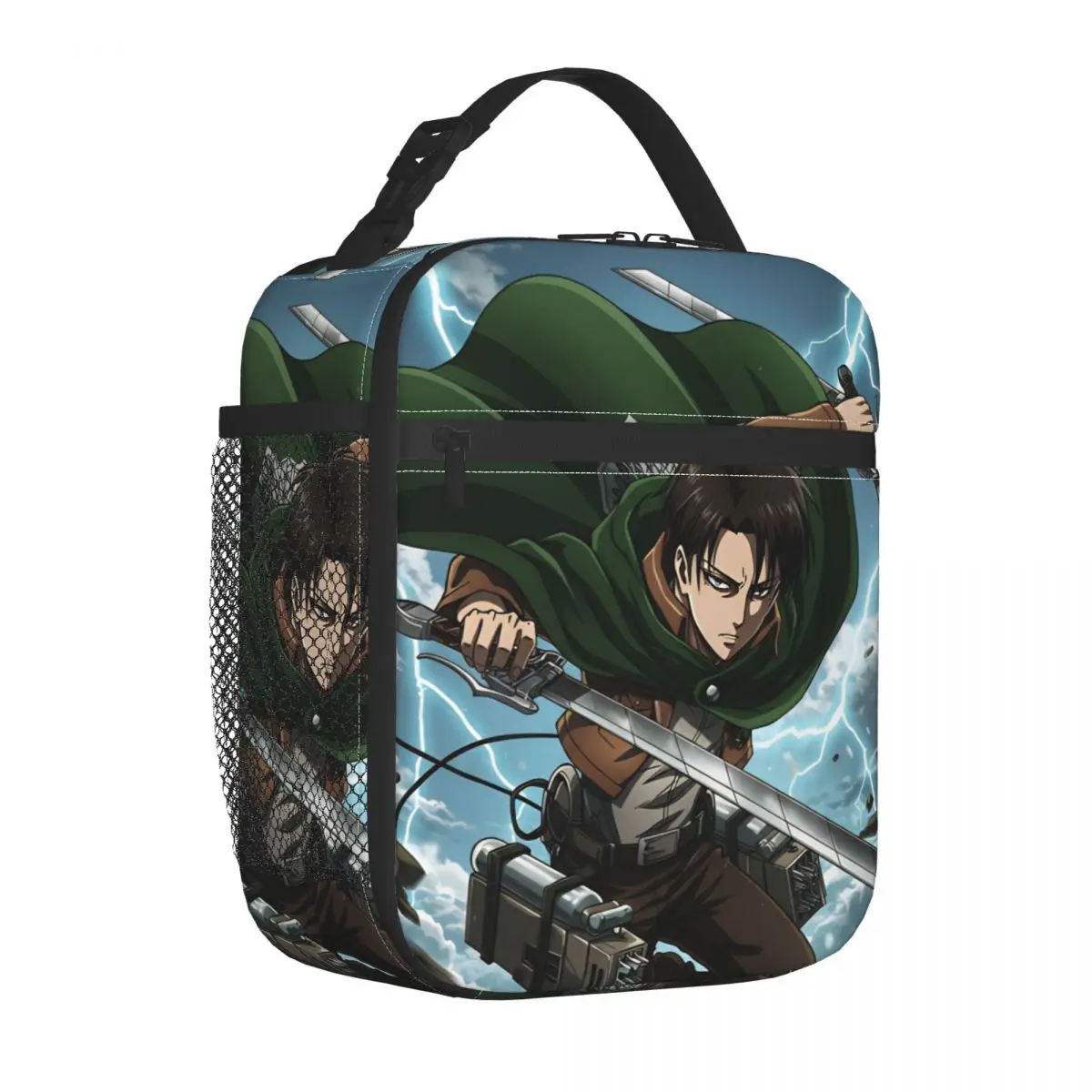 Anime Levi Ackerman Insulated Lunch Bag Thermal Bag  Meal Container AOT Leakproof Tote Lunch Box Food Storage Bags Beach Picnic
