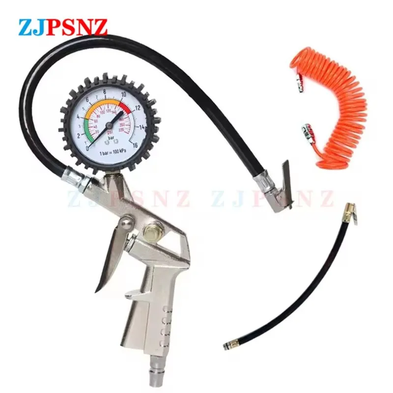 Car Tire Pressure Gauge Pressure Gun Type 0-16Bar/0-220Psi For Air Compressor Car Motorcycle SUV Inflator Pump Tire Repair Tools