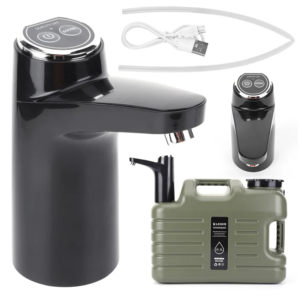 

11L Portable Water Dispenser Water Pumping Device for Camping Water Tank Dispenser One Key Switch Wireless Electric Water Pump