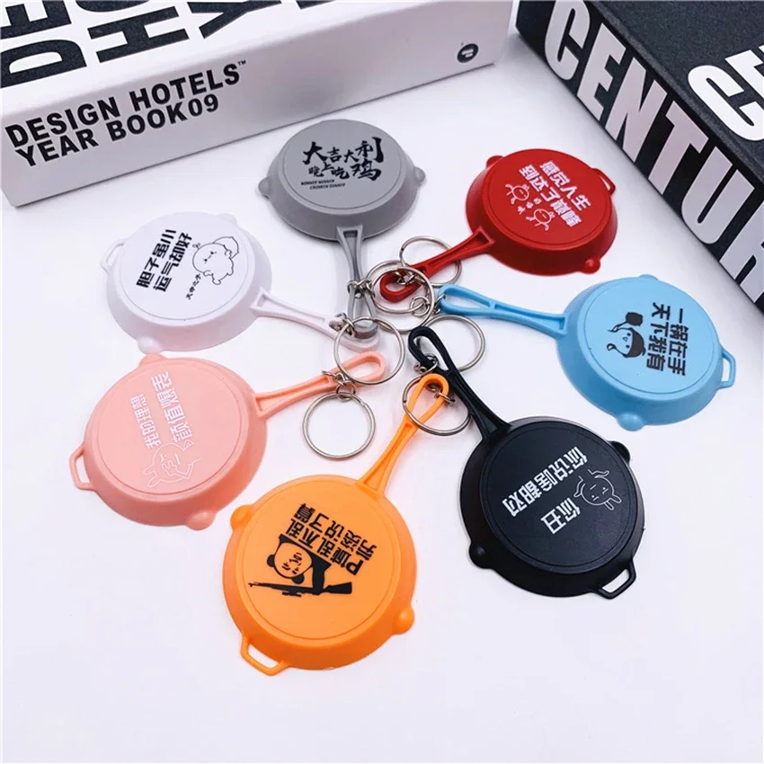Creative Pan Shape Pocket Calculator Key Ring Small Portable Mini Electronic Keychain Calculator Home Office Supplies