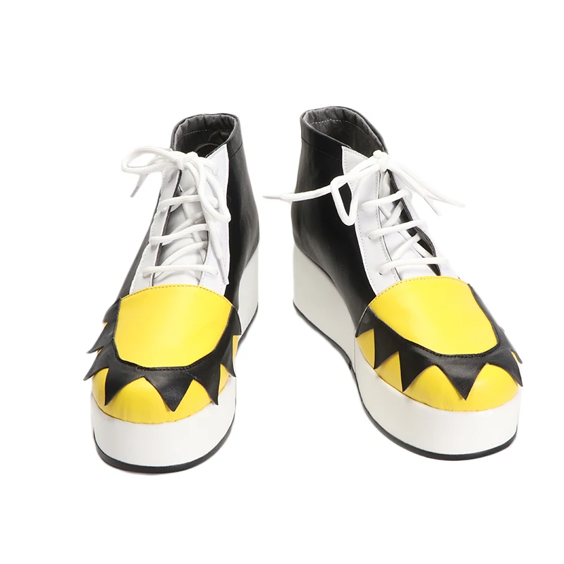 Souleater Soul Evans Cosplay Sapatos Amarelo Preto Feito à Mão Couro Falso Botas de Festa de Halloween