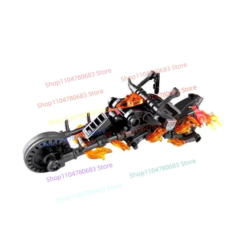 Acessório de Mini Figura de Motocicleta em Blocos de Montar MOC, Modelo de Montagem, Decoração de Mesa de Anime e Cartoon, Brinquedo Colecionável para Meninos, Presente de Feriado