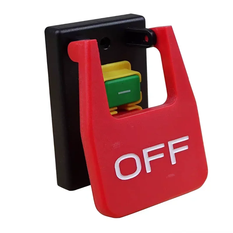 FMT Off-On Red Cover Emergency Stop Push Button Switch 16A Power-Off/Undervoltage Protection Electromagnetic Start Switch