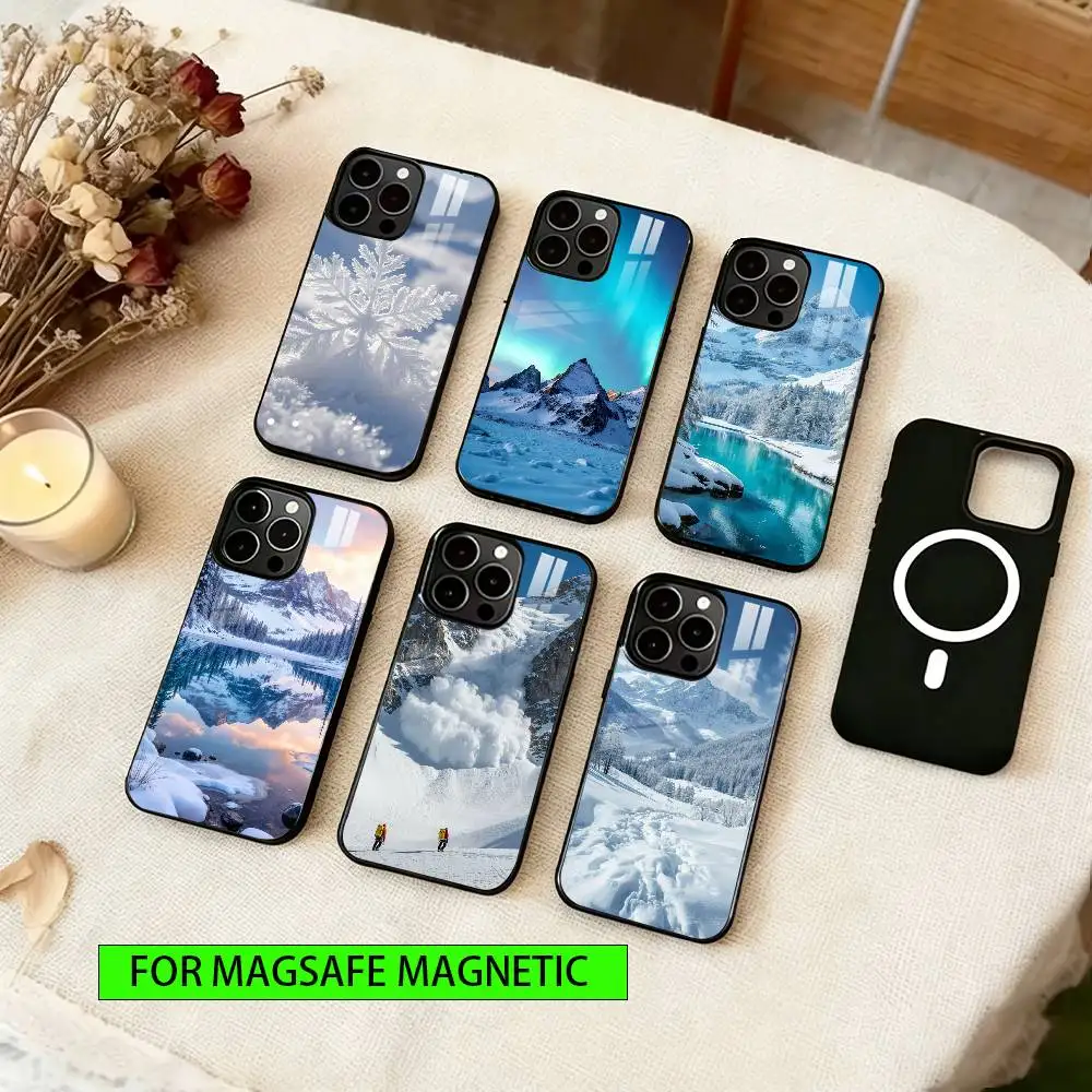 

Pristine Snowy Landscapes Phone Case For iPhone17,16,15,14,13,12,11 Plus,Pro Magnetic with Magsafe Wireless Charging