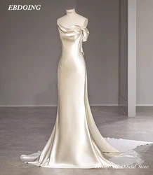 Robe de mariée sirène en satin sans bretelles, bretelles spaghetti, dos nu, sur mesure, plus une robe éducative