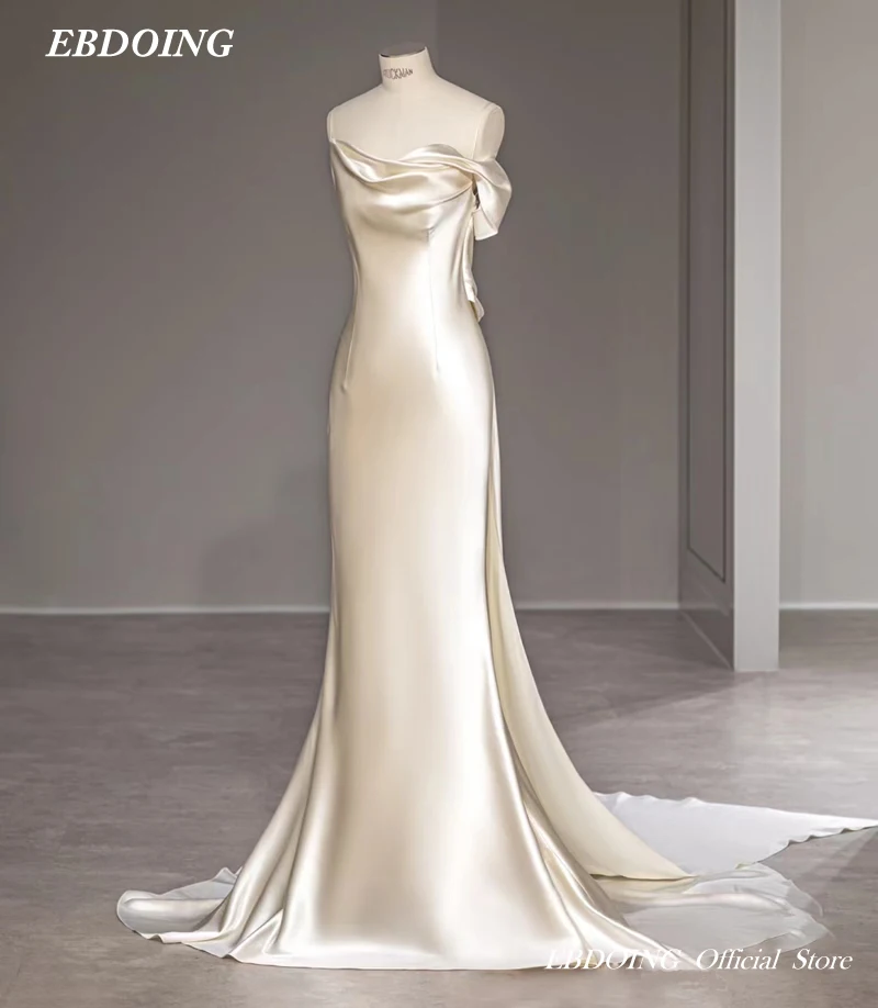 Newest Wedding Dress Mermaid For Bride Satin Strapless With Spaghetti  Straps Backless Custom Made Plus Sizes Vestidos De Novias - AliExpress 320