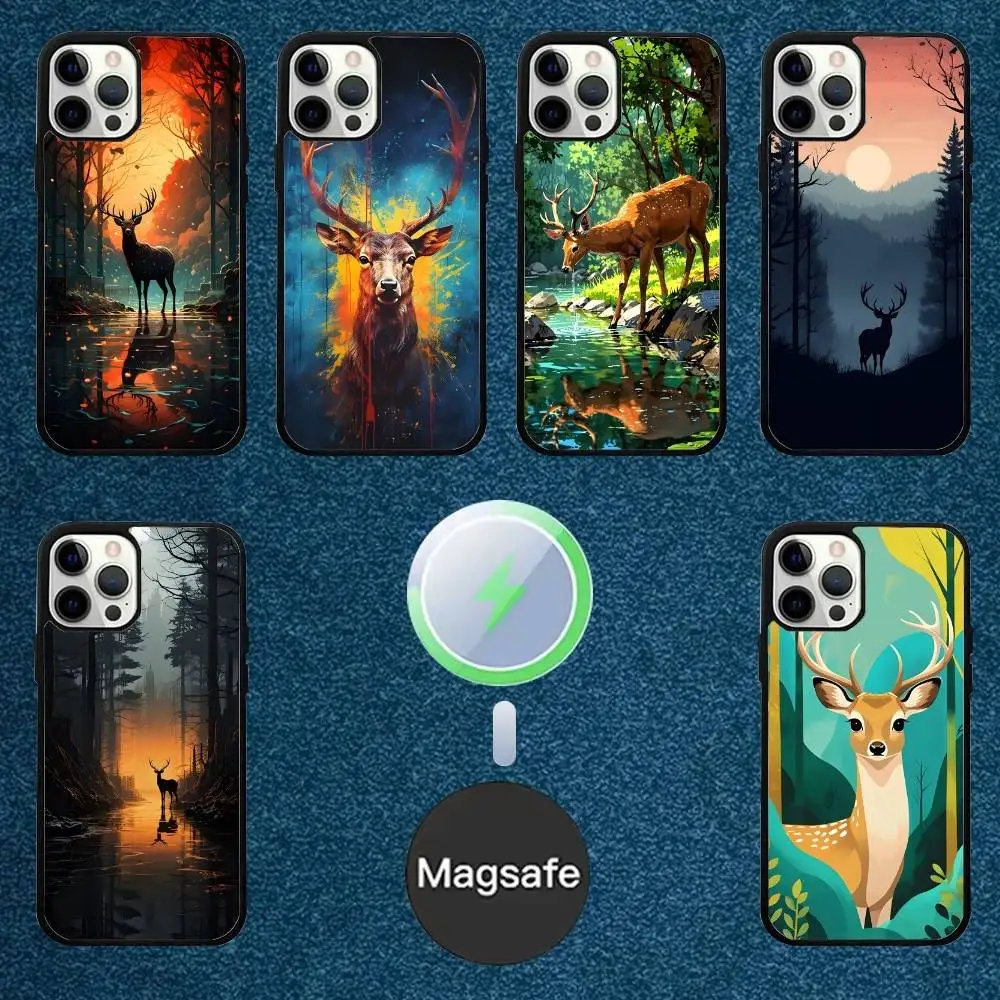 

Deer Forest Retro Phone Case For iPhone 16,15,14,13,12,11,Plus,Pro,Max Mini Magsafe Magnetic Wireless Charging