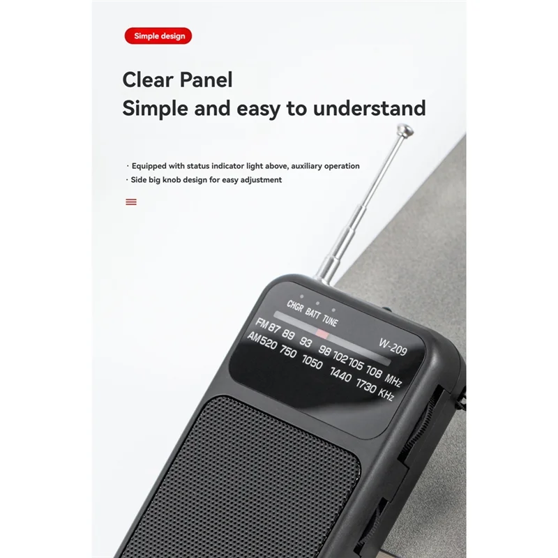 Abmf-rádio portátil de bolso am fm, rádio estéreo de 2 bandas, antena telescópica operada por rádio com entrada para fone de ouvido de 3.5mm