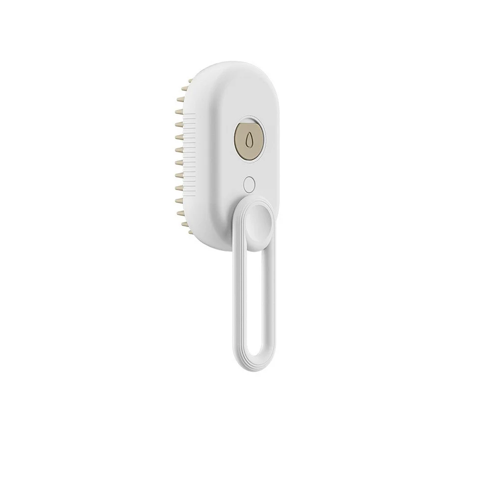 3-in-1 Coffee Pet Steam Grooming Comb USB Recharge One-Click Spray Massage Anti Flying Hair Safe For Cats Dogs