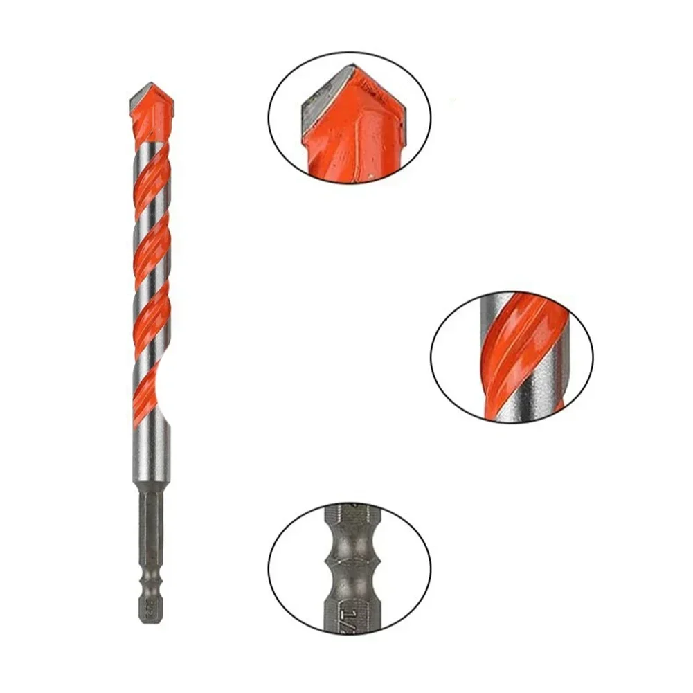 10pcs Concrete Carbide Drill Bits Set 1/4'' Hex Shank Masonry Drill Bits Electric Hammer Drill Bits For Glass Plastic Wood Brick