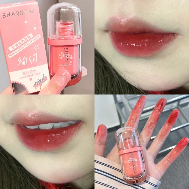 

Lip Glaze Gummy Jelly Mirror Water Lip Glaze Female Affordable Lipstick Student Makeup Glitter Lipstick Valentine's Day Gift