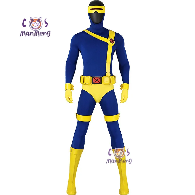 Adult Anime X Police 97 Man Cyclops Scott Summers tute Halloween Carnival Cosplay Costume Blindfold Belt accessori scarpe