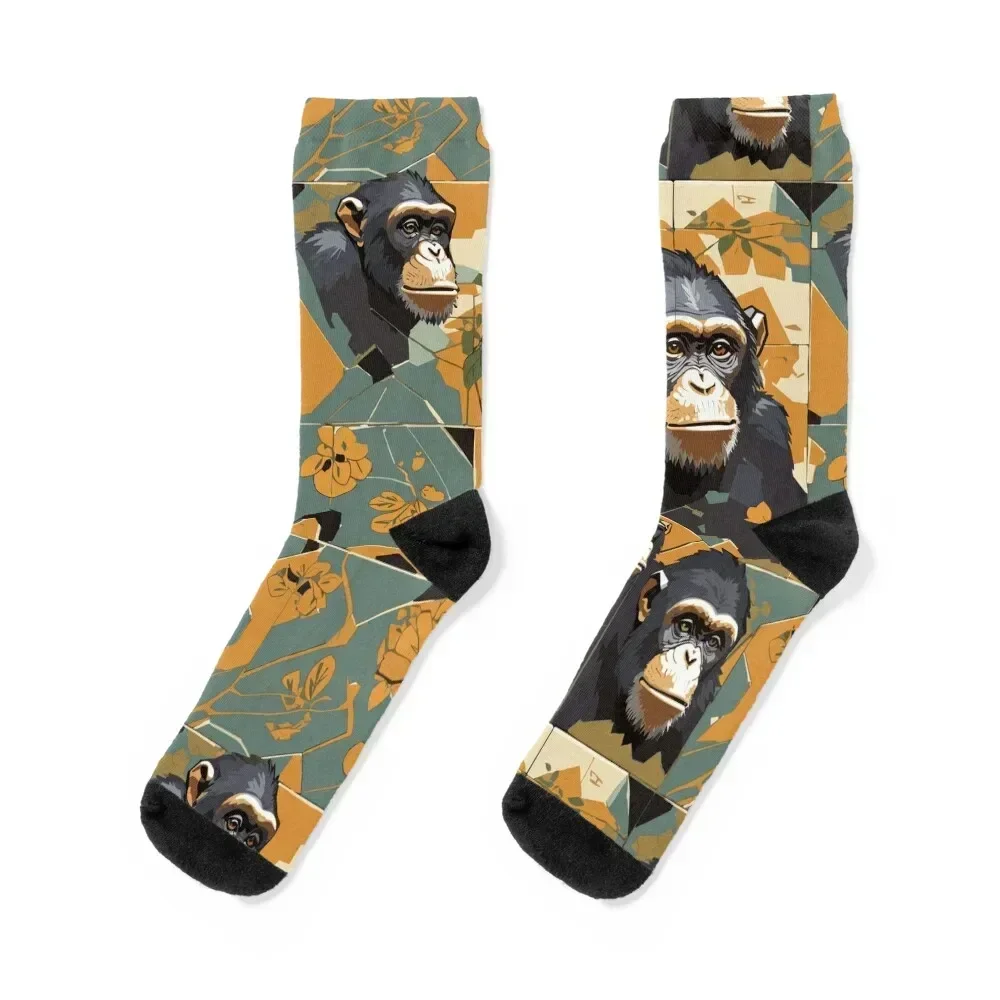 

CHIMPANZEE PATTERN Socks crazy ankle designer brand golf Mens Socks Women's