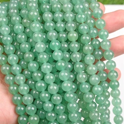 Green Aventurine Stone Beads Round Smooth Loose Spacer Beads For Bracelet Necklace Diy Jewelry Supplies