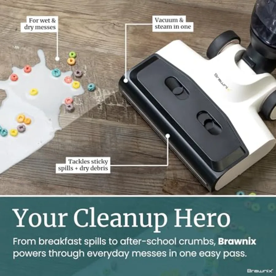 3-in-1 Steam Wet Dry Vacuum for Hard Floors with Digital Display Automatically Cleans Debris Deep Scrubs Surfaces and Sanitizes