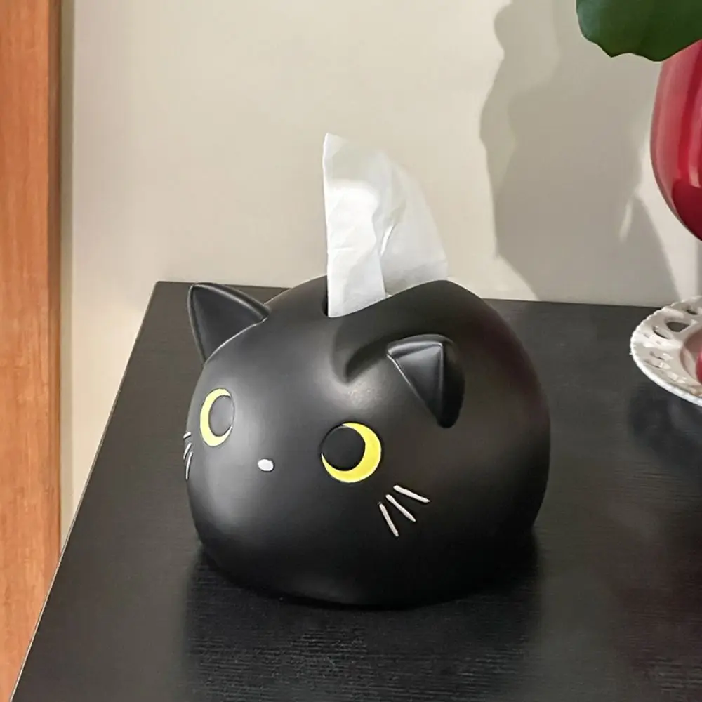 Sleeping Sitting Cat Tissue Box Ornament Doll Toy Figure Model Cartoon Cat Model Toy Decorative Anime Tissue Storage Box