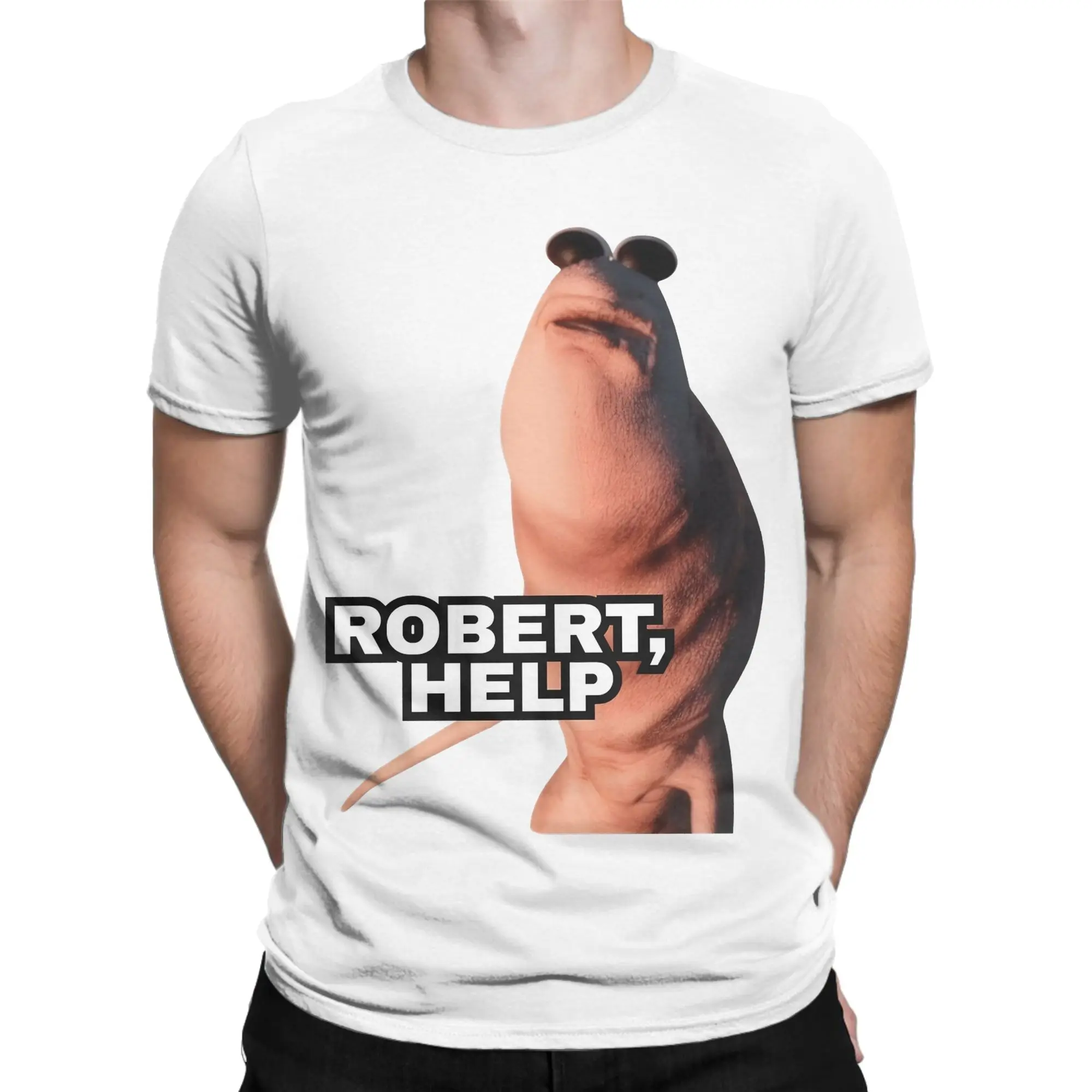 Marcus the Worm Robert Help Men's T Shirts  Fun Tees Short Sleeve O Neck T-Shirts Pure Cotton Gift Idea Tops