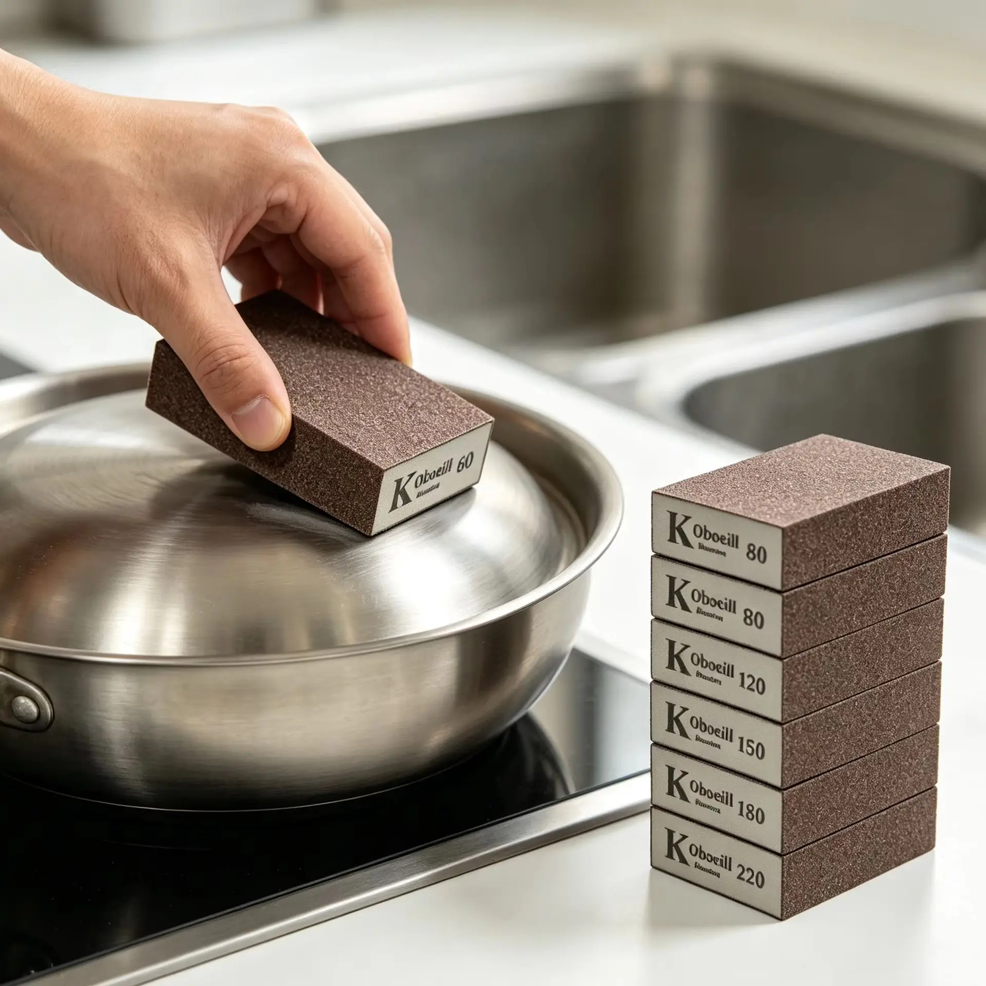 6Pcs/Set 60-220# Sanding Sponges Polishing Blocks Brush Brick Washable Wall Grinding Descaling Clean Sand Wood Metal Derusting