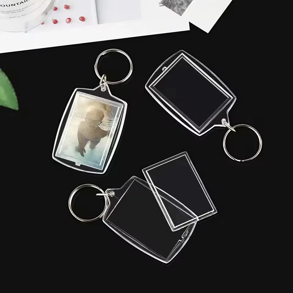 30 Stück Runde Acryl-Fotorahmen-Schlüsselanhänger zum Einstecken, personalisierbar, Acryl-Foto-Rohlinge, Schlüsselanhänger, Taschenanhänger für DIY-Projekte – Detail 7