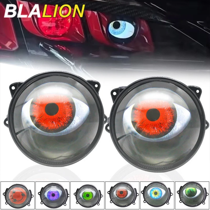 

BLALION 3-inch Devil's Eye LED Car Dynamic Lights 12v with Remote Control Eyes Retrofit Kits Headlight Assembly Auto Accessories