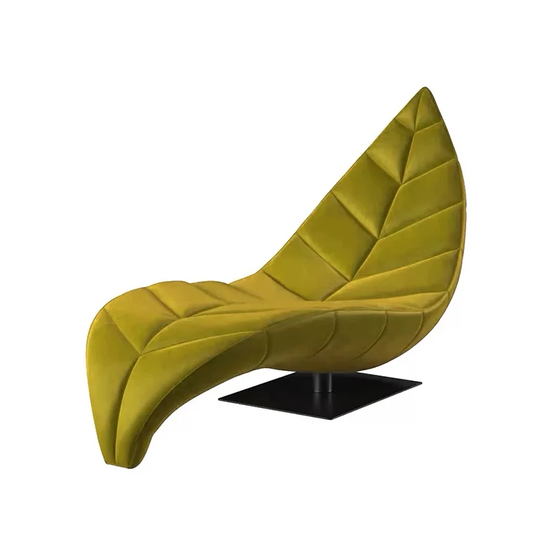 

modern simplicity, light luxury lazy chair, creative leaf shape, single recliner, villa living room, balcony leisure chair