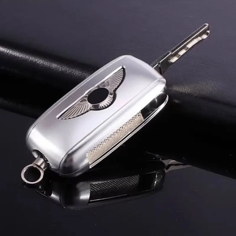 Aluminum Alloy Car Key Case Cover Fit for Bentley Mulsanne Continental Flying Spur GT Folding Key Case