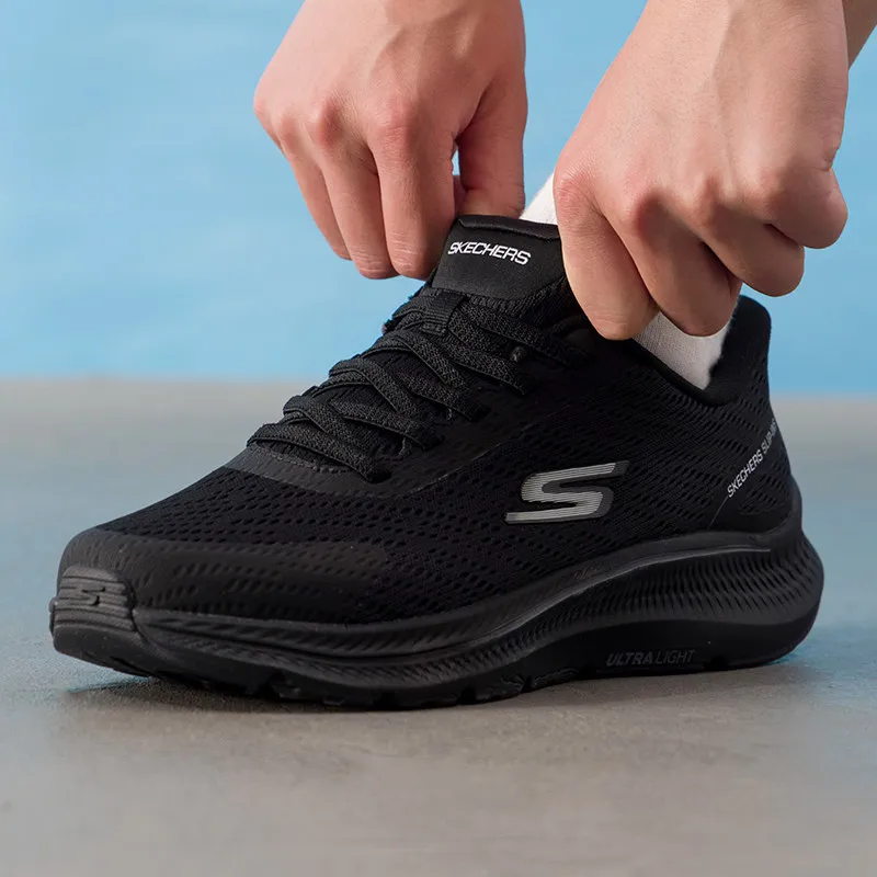 Skechers Men Slip Ins Running Shoes 220880WW-BLK Breathable Mesh Lightweight Athletic Sneakers