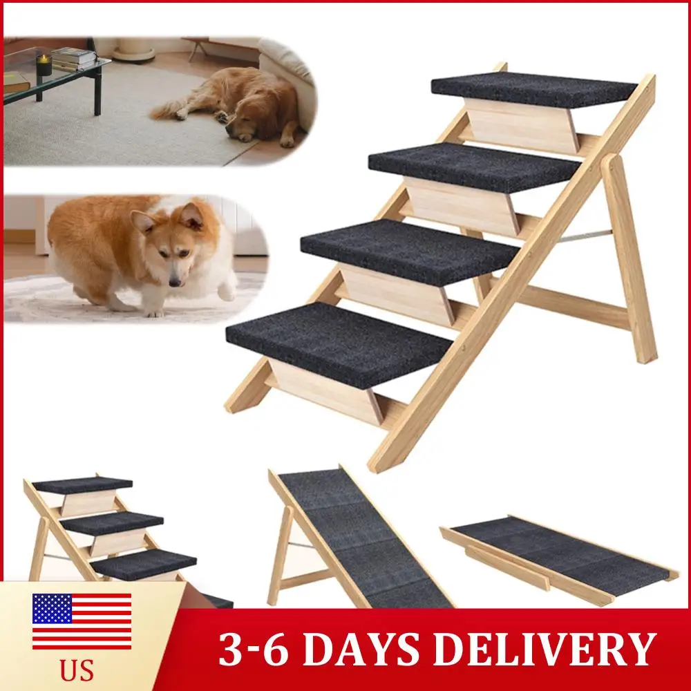 

Outdoor Steps Dog Stairs Foldable Wooden Cat Climbing Ladder Non-slip Portable Pet Ladder for Small Animals Climbing