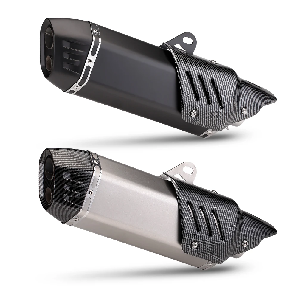 Motorcycle Exhaust Pipe Escape Front Tube Full System with Cover Double Hole Muffler For 250SR 300SR 250NK 300NK S7 Muffler