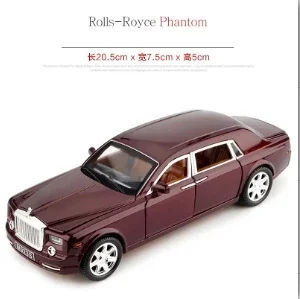 1:24 Diecast Alloy Car Model Rolls Royce Phantom Metal Toy Car Wheels Simulation Pull Car Collection Gift