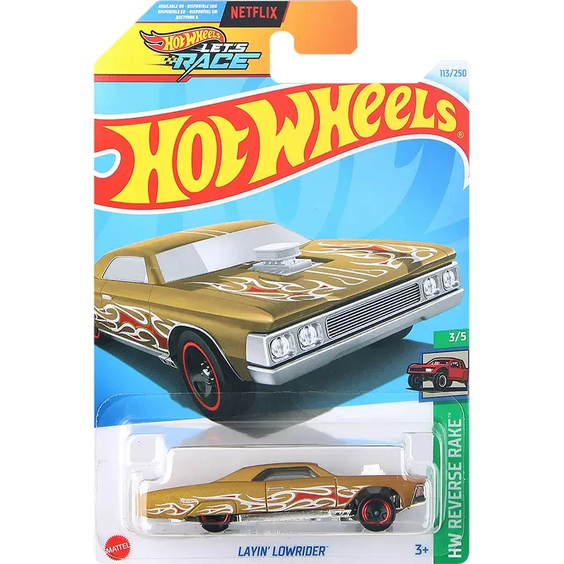 

Original Hot Wheels C4982 Car 1/64 Diecast HW Reverse Rake Let's Race Layin Lowrider Vehicle Model Toys for Boys Birthday Gift