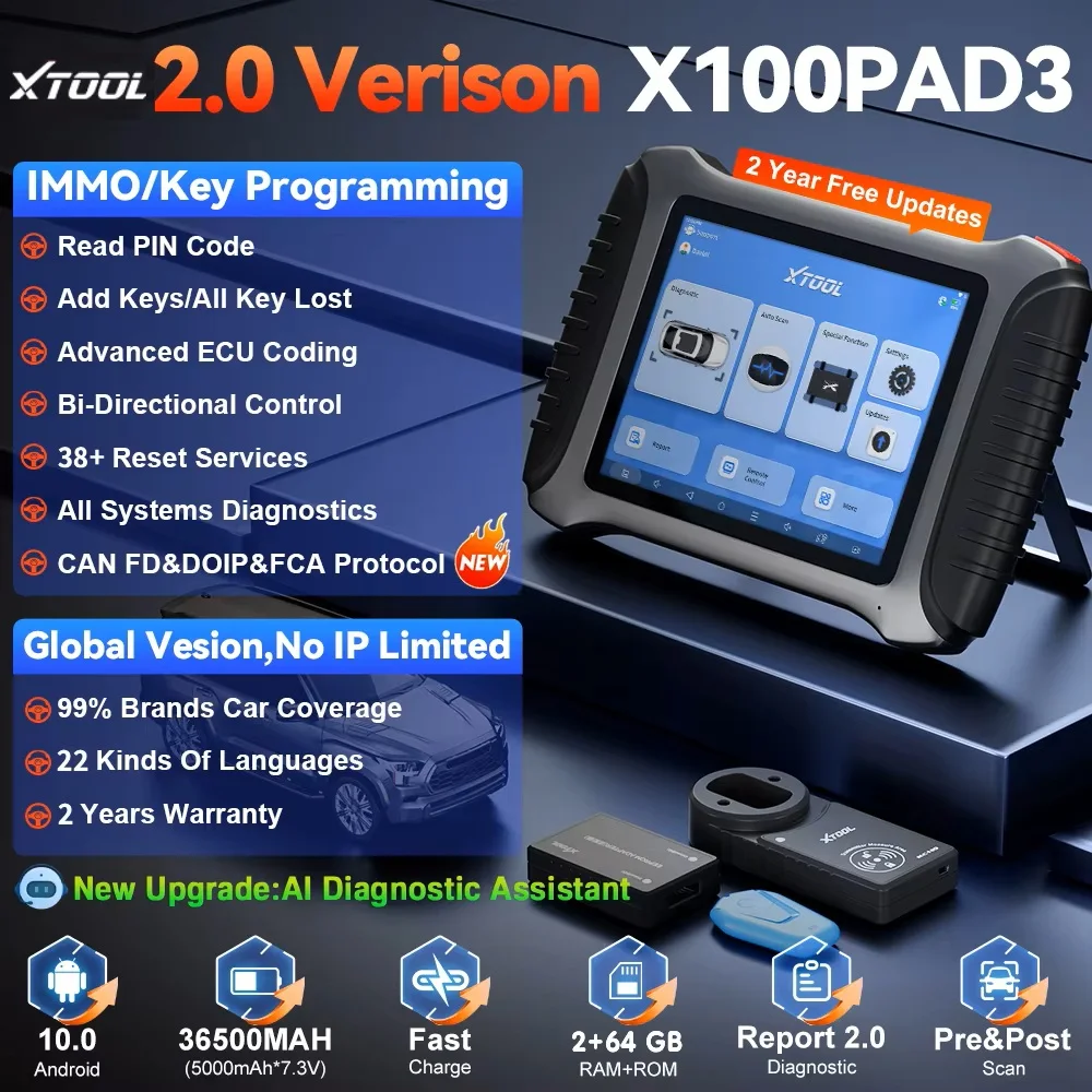 USA Warehouse Xtool X100 Pad3 Car Key FOB Programming Tool Key Programmer Immobilizer Pin Code Reader Scanner with KC100 EEPROM view 2