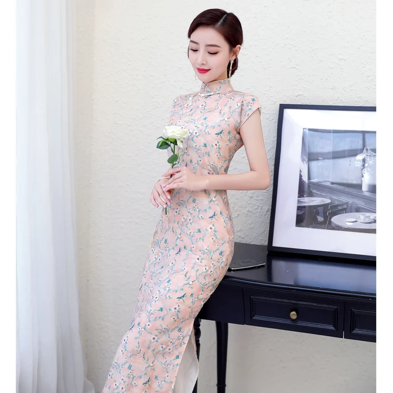 

Летнее винтажное платье для девочек из хлопка и шелка с низким разрезом, повседневное, с цветочным принтом